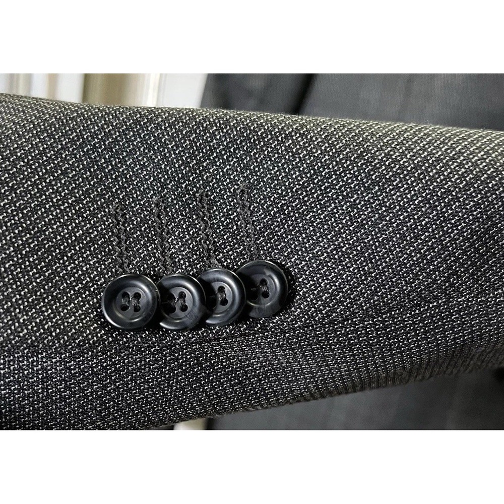 Pronto Moda Men's 46L Suit Jacket 2 Button Closure 100% Lambswool Charcoal - Picture 3 of 12